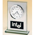 Airflyte Glass Clock w/Brushed Aluminum Panel & White Dial (7 1/4"x4 7/8" x 2")